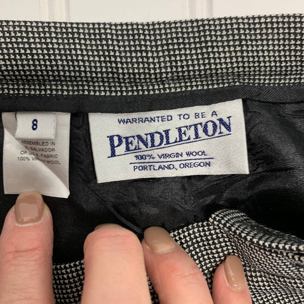 Pendleton Virgin Wool Microcheck Lined Pants Sz 8 - image 7